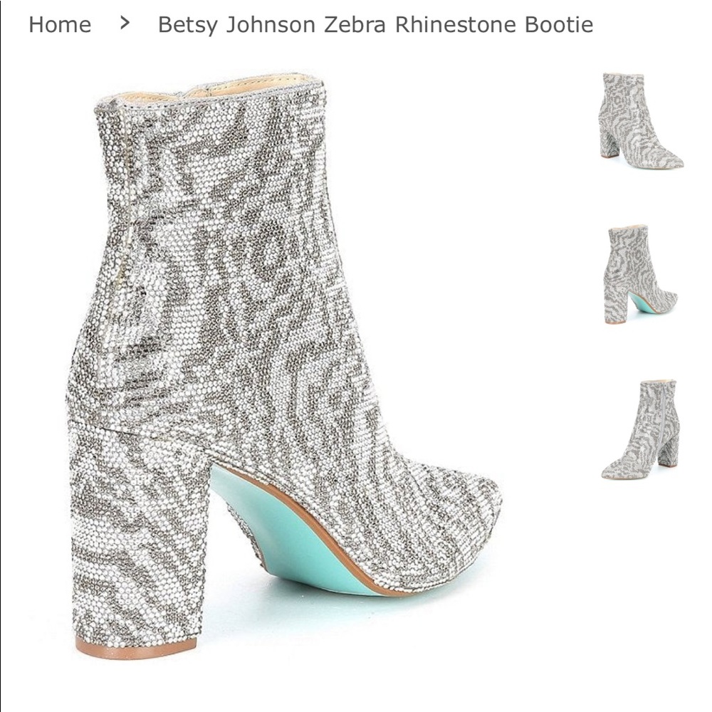 Betsey Johnson Cady silver zebra boot. Worn once.